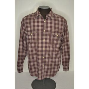 Lucky Brand Men's Large Black Plaid Lightweight Long Sleeve Button Down Shirt